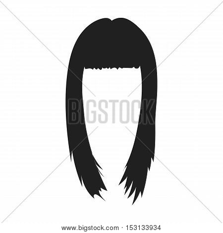 Woman's hairstyle icon in black style isolated on white background. hair symbol vector illustration.