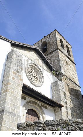 Church in Candelario a typical mountain village in the province of Salamanca Spain.