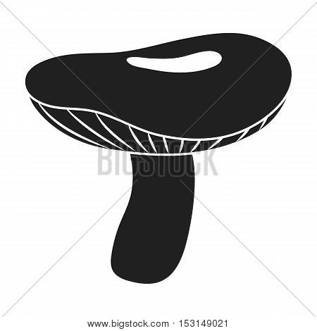 Russula icon in black style isolated on white background. Mushroom symbol vector illustration.