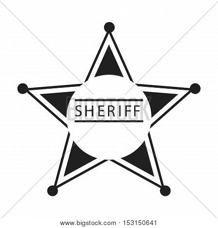 Sheriff icon in black style isolated on white background. Wlid west symbol vector illustration.