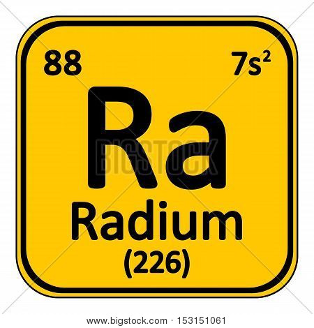 Periodic table element radium icon on white background. Vector illustration.