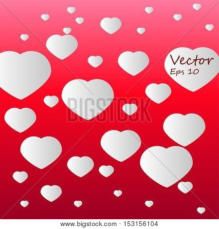 Happy Valentine's day card hearts light vector background