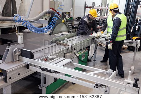 CNC machine shop with lathes technicians and workers