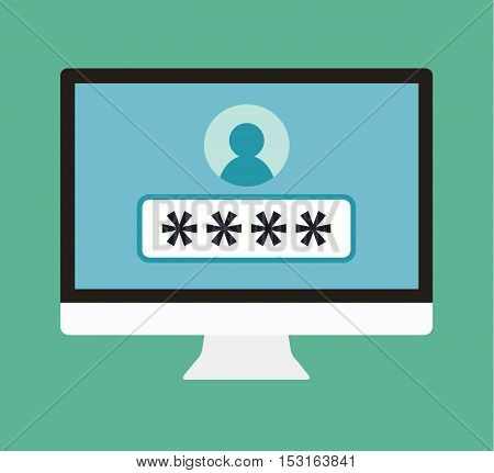 Password Security Login- Protection Of User Data - Anti Phishing - Password Login Vector Flat Illustration Icon Stock