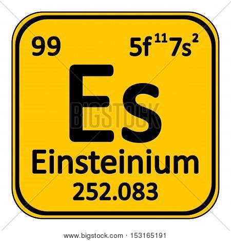 Periodic table element einsteinium icon on white background. Vector illustration.