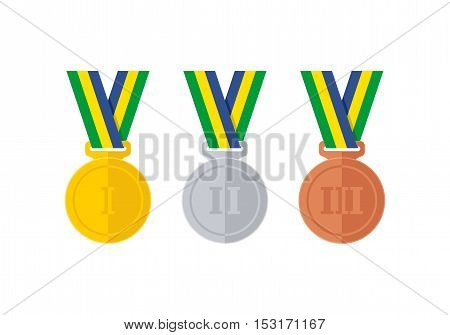 Abstract flat style medal icons vector collection