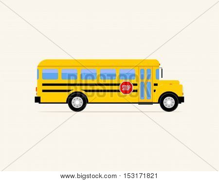 Back to school flat style bus icon