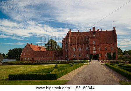 Beautiful Gisselfeld park palace and cloister, Denmark