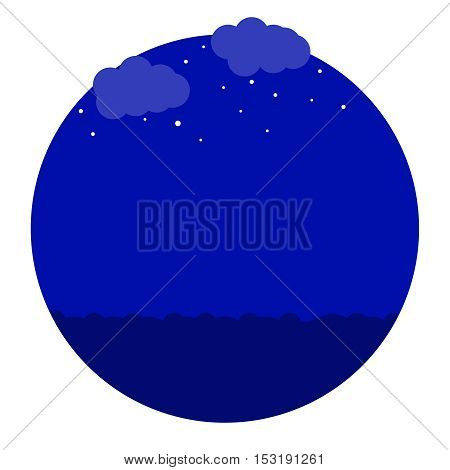Clouds stars and sea in the night illustration