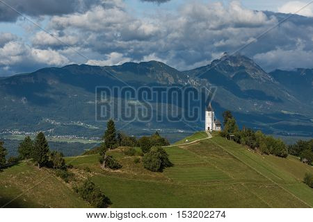 Church on the hill in Jamnik Slovenia