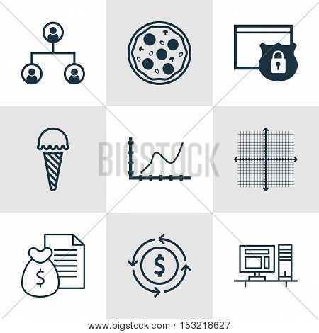 Set Of 9 Universal Editable Icons. Can Be Used For Web, Mobile And App Design. Includes Icons Such A