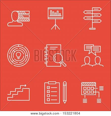 Set Of Project Management Icons On Innovation, Reminder And Personal Skills Topics. Editable Vector