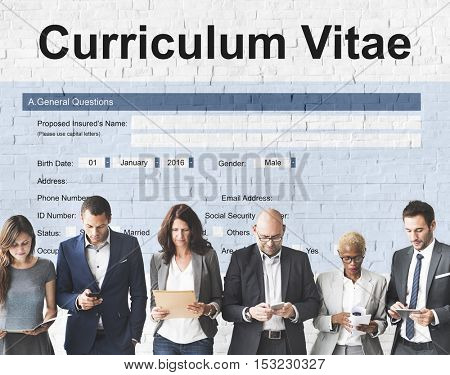 Curriculum Vitae Biography Form Concept