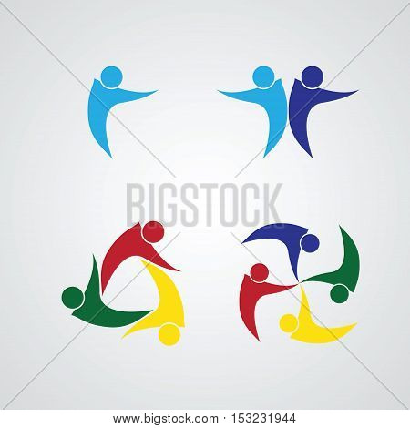 set of Teamwork Meeting . people icon. people friends logo concept vector icon. this icon also represents friendship, partnership cooperation unity,