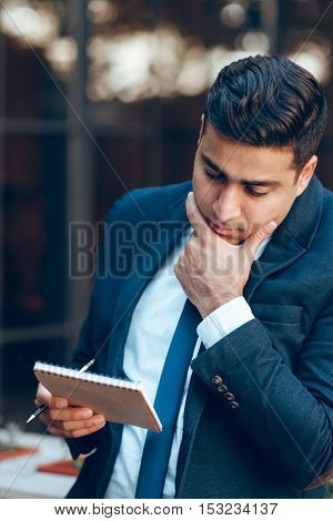 Man thinking over difficult problem. Complex task solving. Brainstorm, creativity concept.