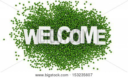 Welcome sign over colorful background. 3d illustration.