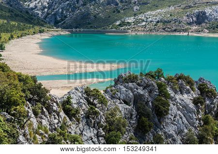 The artificial-scale Cuber reservoir in the Sierra de Tramuntana Mallorca Spain