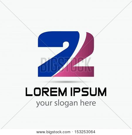 Number 2 logo. Vector logotype design.
design vector template