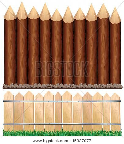 Illustration av landsbygdens trästaket och log staket-(id = 61294579 version vektor)-mer liknande bilder