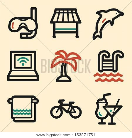 Vacation icon, transport vector web sign.  Trip mobile icon. Iinfographics symbols.
