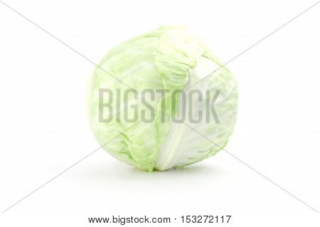 Fresh cabbage isolated on a white background.