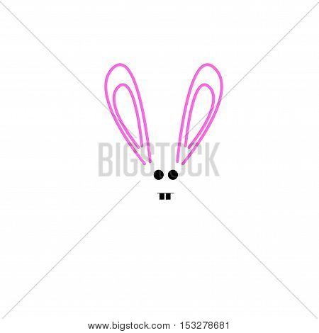 Rabbit on white background. Cute rabbit cartoon
