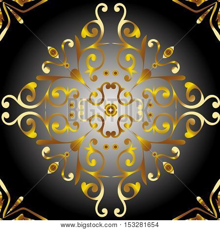 Ornamental round morocco seamless pattern. Orient traditional ornament. Oriental motif. Gradient