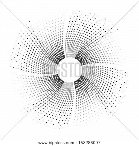 Abstract dotted background. Halftone effect vector illustration. Black dots on white background.