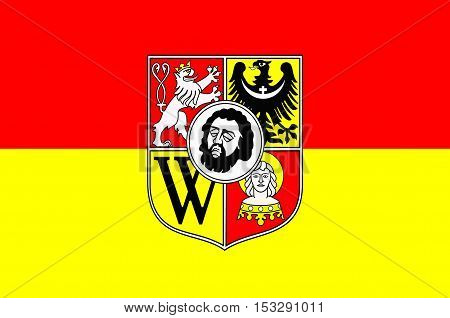 Flag of Wroclaw is the largest city in Poland