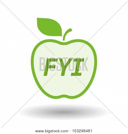 Isolated Line Art Fresh Apple Fruit Icon With    The Text Fyi