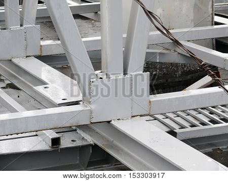 metal construction on the roof of the building.