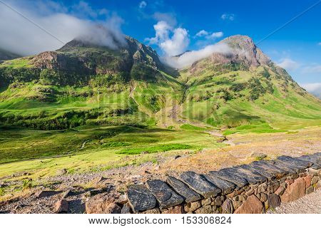 Wonderful Mountains Of Glencoe At Sunrise, Scotland