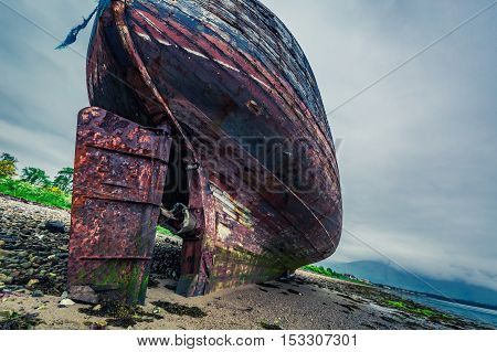 Abandoned Ship Wreck In Fort William, Scotland
