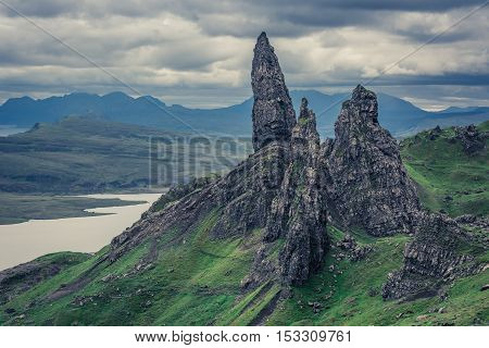 Beautiful View To Old Man Of Storr In Scotland
