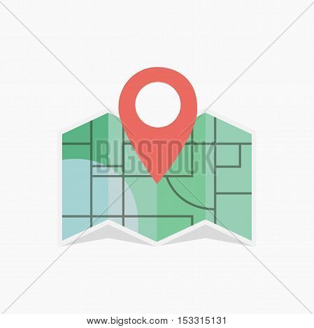 Vector map icon with Pin Pointer