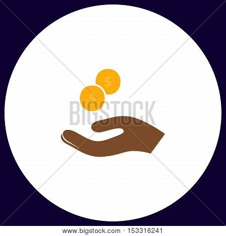 beggar Simple vector button. Illustration symbol. Color flat icon