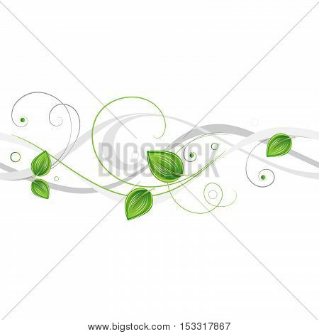 Beautiful seamless abstract floral background with green leaves . Vector illustration.