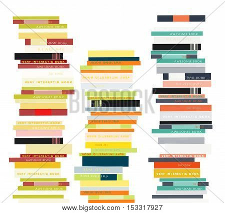 Stack of books.Vector illustration in flat style