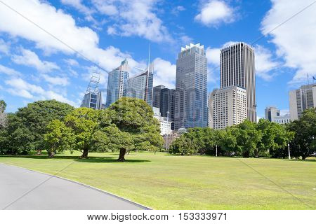 Financial district (CBD) in Sydney from the Botanical Garden