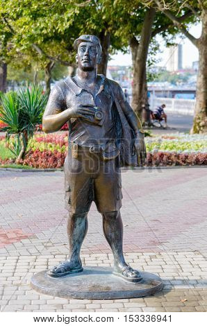 Gelendzhik, Krasnodar Krai, Russia - August 23, 2016. "The Tourist" Sculpture.