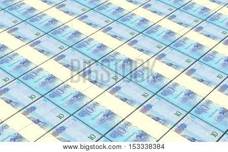 Libyan dinar bills stacked background. 3D illustration.