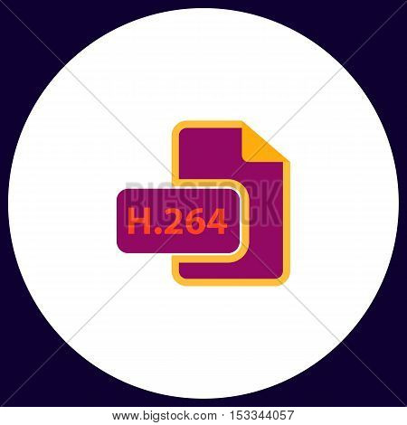 H.264 Simple vector button. Illustration symbol. Color flat icon