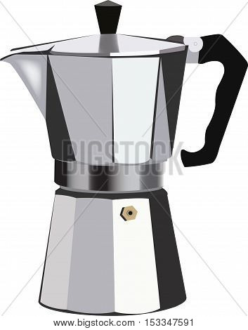 Traditional Italian coffee maker Italian coffee pot in aluminum to filter the coffee