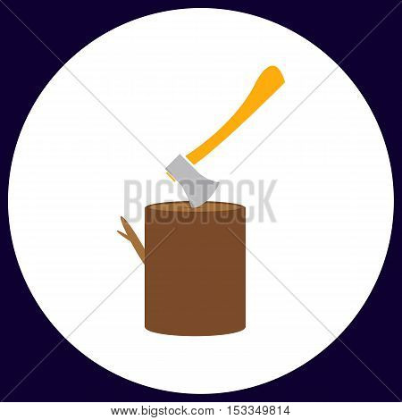 lumberjack Simple vector button. Illustration symbol. Color flat icon