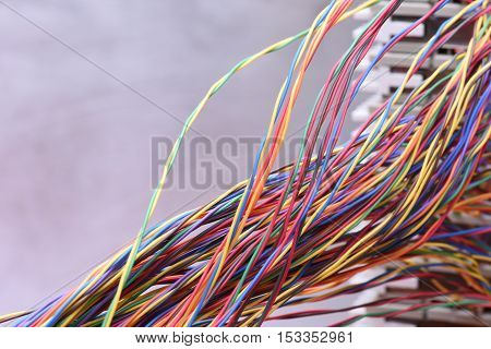 Colored electrical wire and panel used in telecommunication and computer network