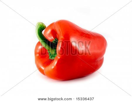 Poivron rouge isolé on white
