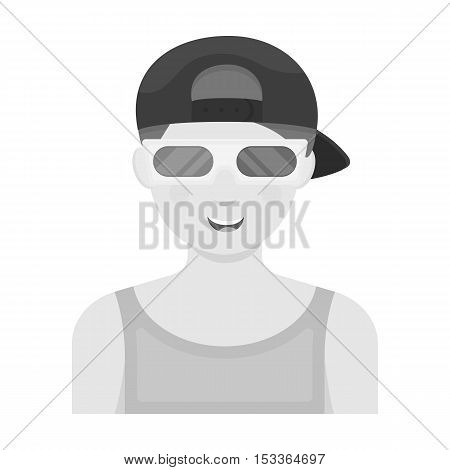 Cinemaddict icon in monochrome style isolated on white background. Films and cinema symbol vector illustration.