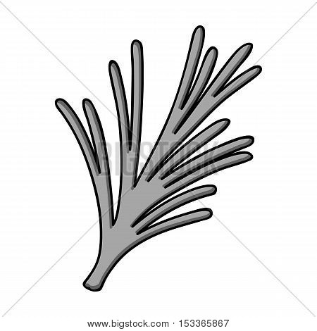 Rosemary icon in monochrome style isolated on white background. Herb an spices symbol vector illustration.