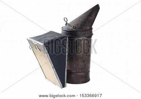 old ice bee smoker isolated farm tool
