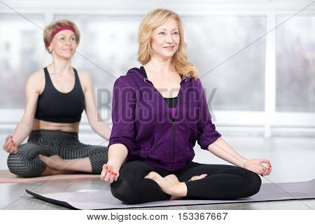 Senior Women Doing Yoga